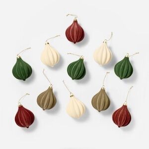 Set of 11 Velvet Decorative Ornaments Multicolor - Threshold with Studio Mcgee